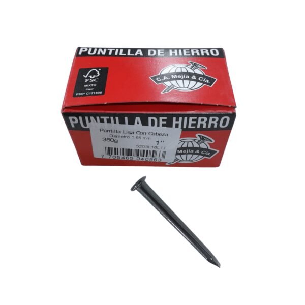 Puntilla lisa 1" (350gr) con cabeza (50)