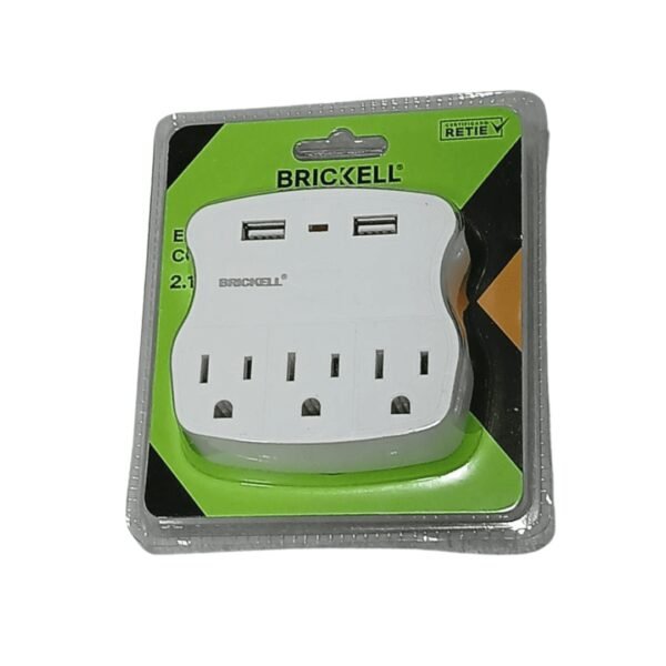 Enchufe triple con conexion usb doble brikell