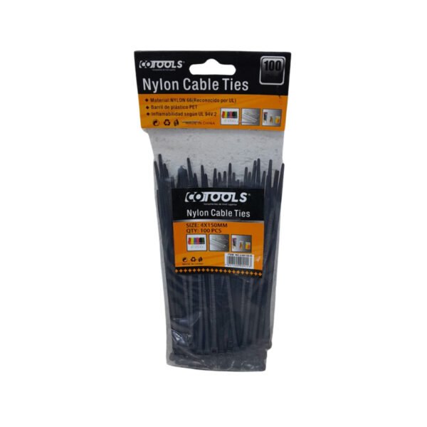 Amarra plastica negra de 15cm (300)