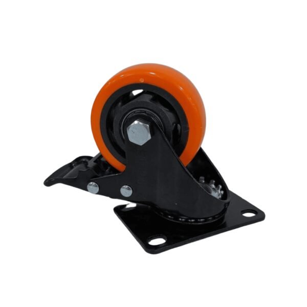 Rodachin naranja c/freno 3" 100kg (50)