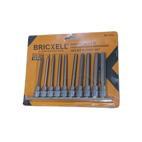 Juego de copas 3/8 con puntas alem x 10pcs (3mm-12mm) (24) brickell