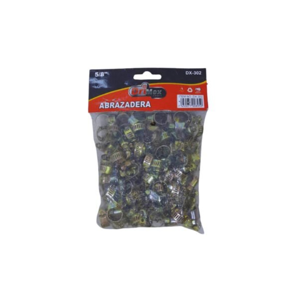 Abrazadera 5/8" ojo 3/8" gas bolsa x100 drimex
