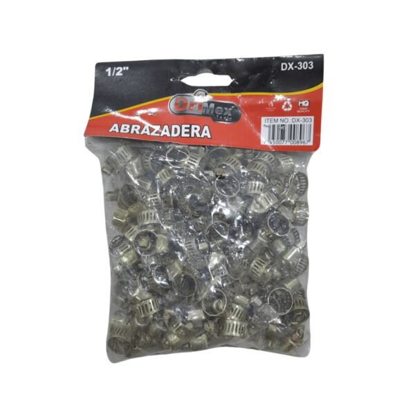 Abrazadera 1/2" ojo 1/4" aire bolsa x100 drimex