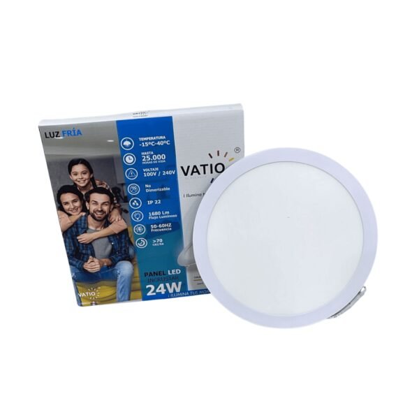 Panel led redondo incrustar 24w 6400k (2