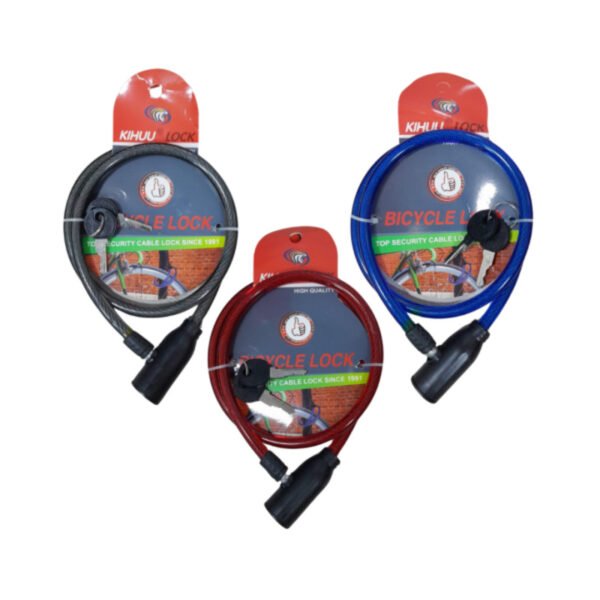 Guaya p/bicicleta colores con llave(120)