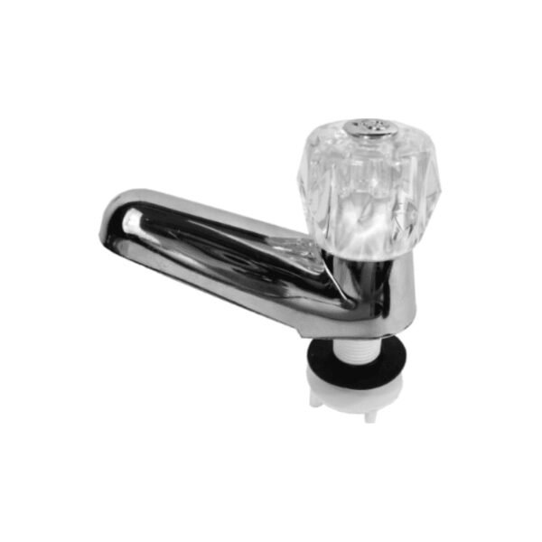 Llave lavamanos cromada pomo cristal p/g