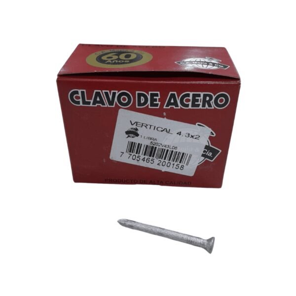 Clavo acero vertical 2" aluminiz (500gr)