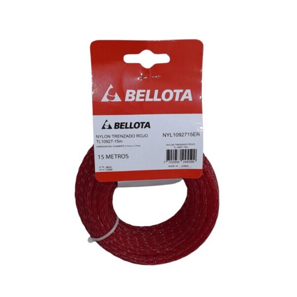 Nylon trenzado rojo x 15mts bellota