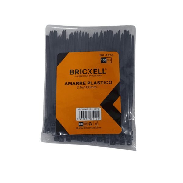 Amarra plastica negra de 10cm (500)