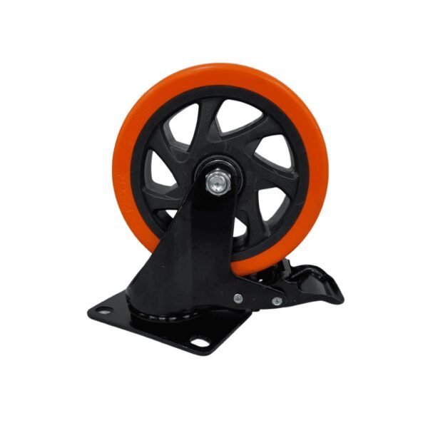 Rodachin naranja c/freno 5" 150kg (30)