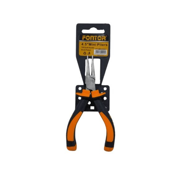 Pinza mini 4.5" punta redonda naranja